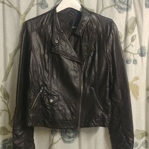 Mossimo Supply Co. Dark Brown Faux Leather Jacket